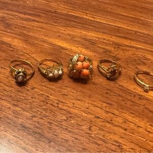 Gold Tone 7 Cocktail Rings - Women Jewelry size 7/8